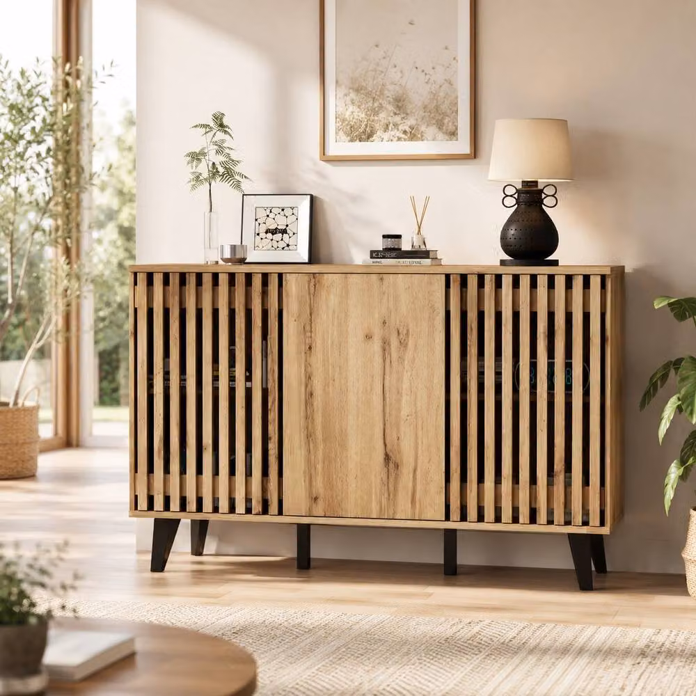 Merax Modern Wood Effect Living Room Furniture Set in Brown featuring 180cm TV Stand and 150cm Sideboard – 2