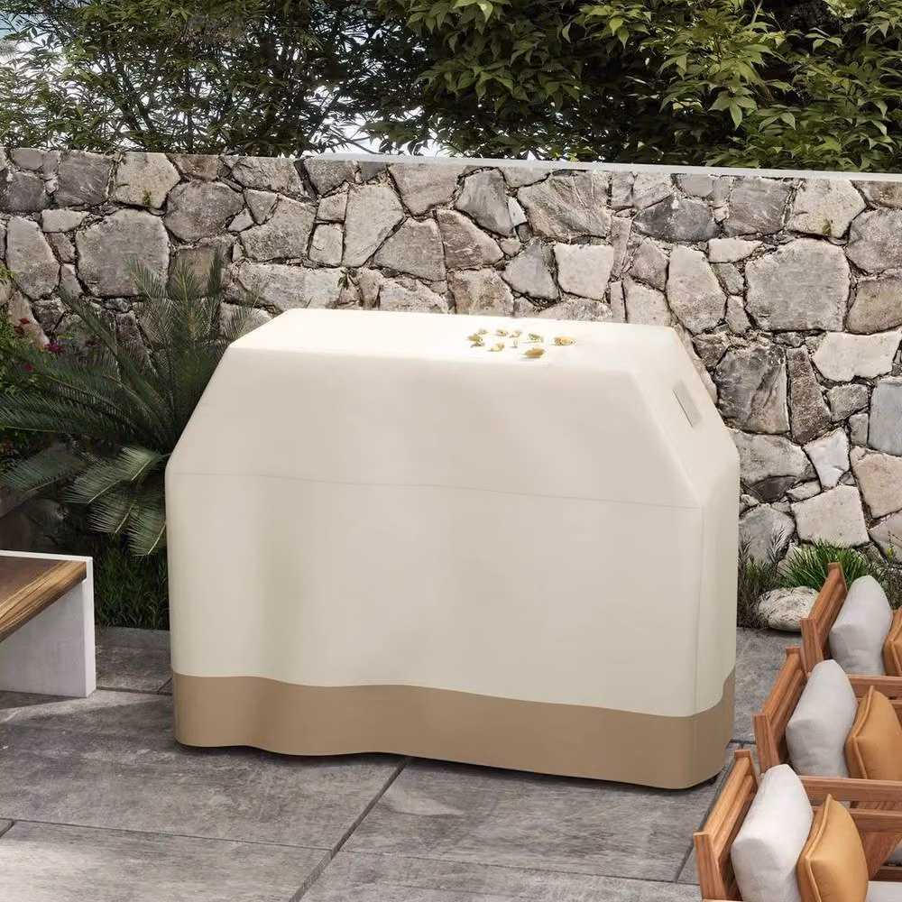 KORVIXA Waterproof UV Protection Rip-Proof Polyester Cover, Beige/Multicolour, W: 152 cm, D: 66 cm, H: 115 cm – 3