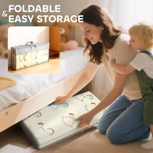 AIYAPLAY Reversible Double-Sided Foam Baby Play Mat, Multicolour, W: 200 cm, D: 180 cm – 2