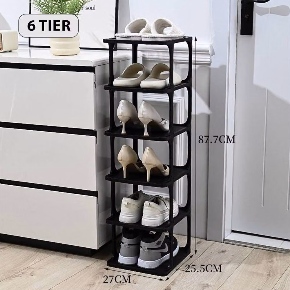 Kelvenix Black 6 Tier Narrow Vertical Shoe Rack – 2