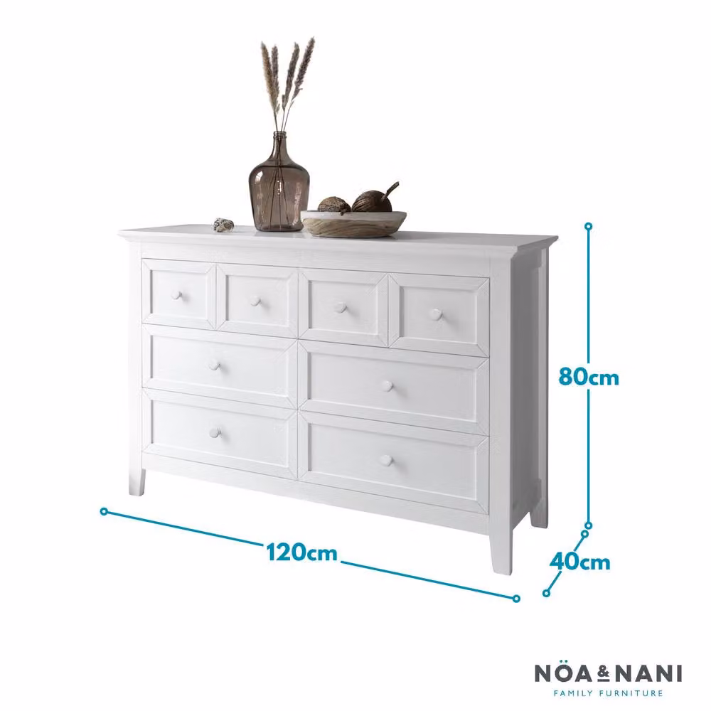 Nöa and Nani Torsby 8 Drawer Chest of Drawers in White Matt – 2