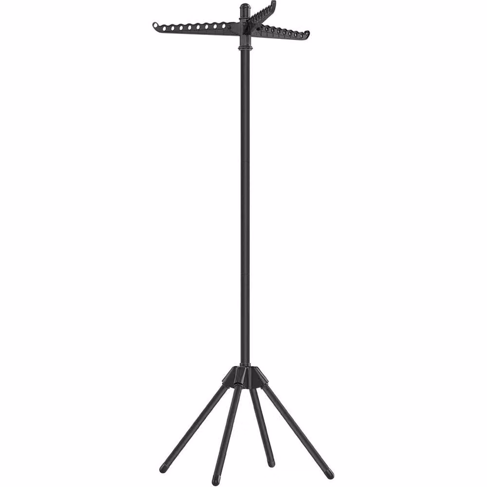 The Bazaarist Folding Stainless Steel Clothes Airer with Rotating Arms, Black – 2