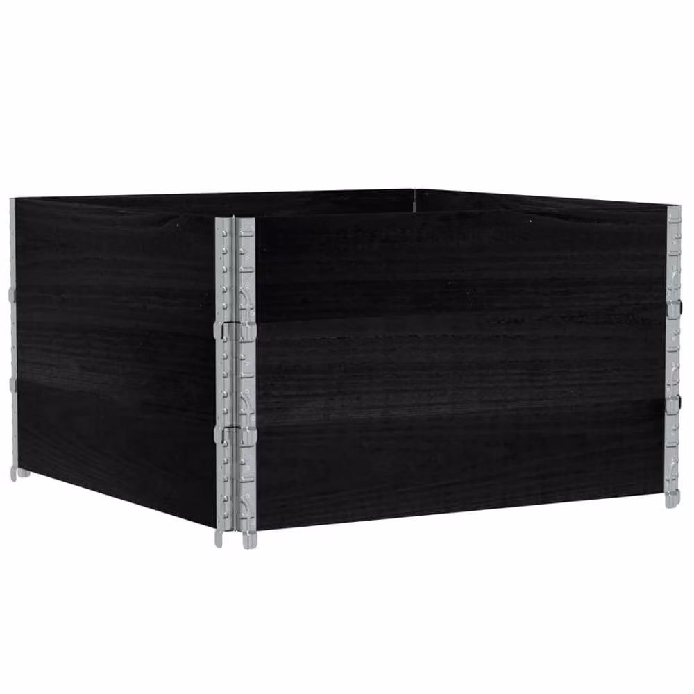 Berkfield Home Garden Black Wooden Raised Bed Planter with Galvanised Steel, W/D/H: 100 x 100 x 100 cm – 2