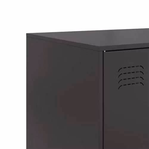 vidaXL Modern Matt Black Metal Sideboard W: 99 cm, D: 39 cm, H: 73 cm – 4