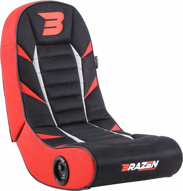 BraZen Python 2.0 Bluetooth Gaming Chair in Red Fabric with Armrests