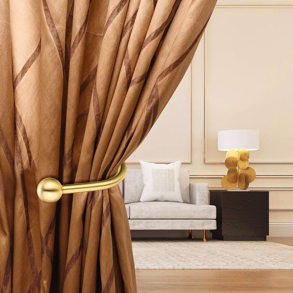 VOGREX 2 Metal Curtain Holdback Hooks in Gold – 3