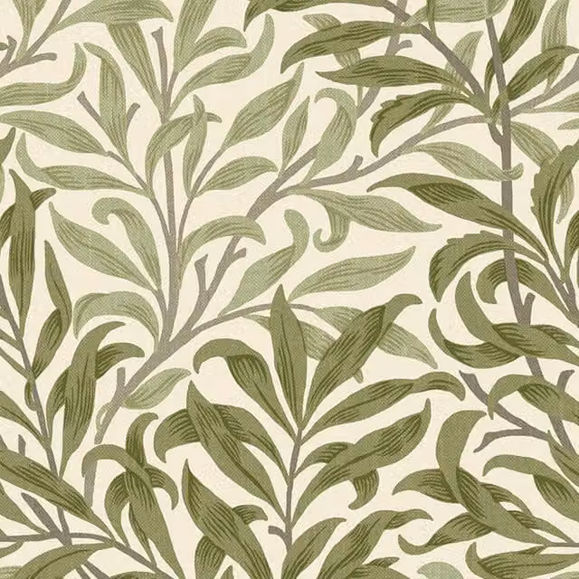 William Morris At Home Willow Bough Fabric in Moss Green