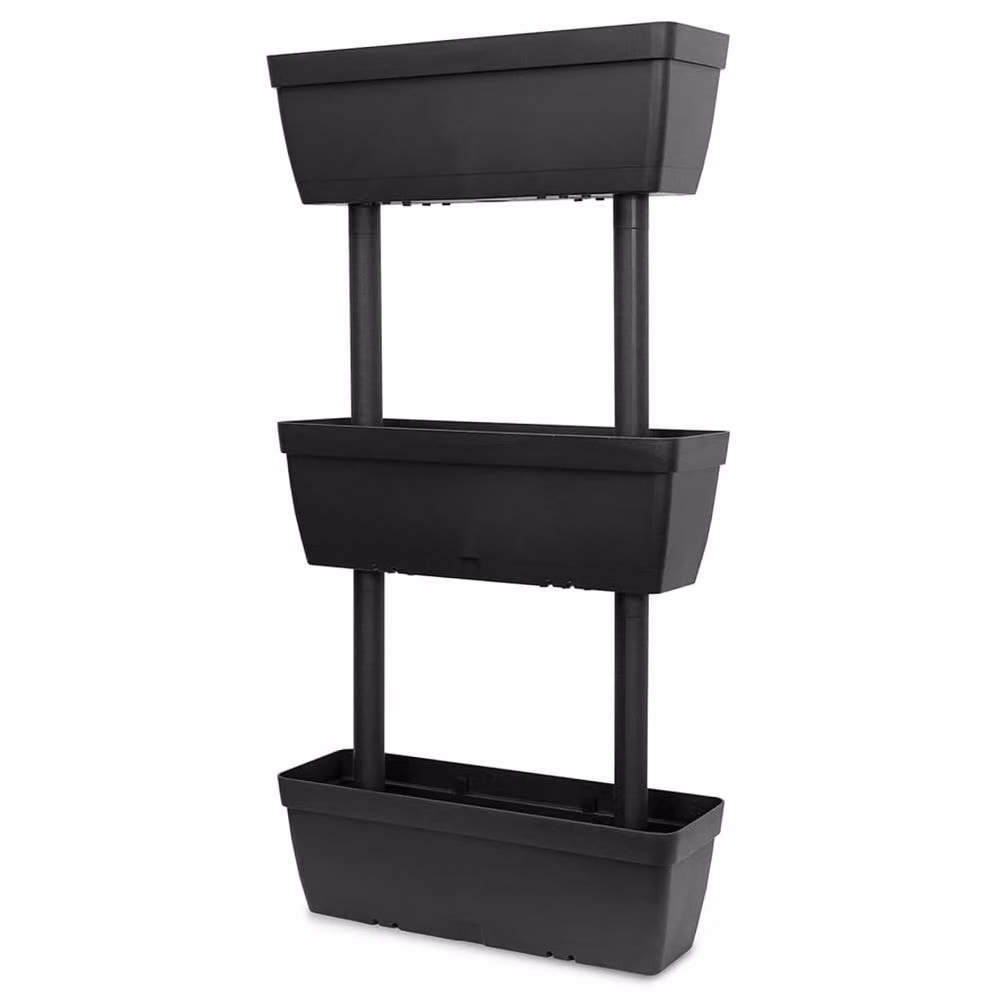 Berkfield Home Garden Planter Set of 6, Anthracite and Black, 100 cm – 3