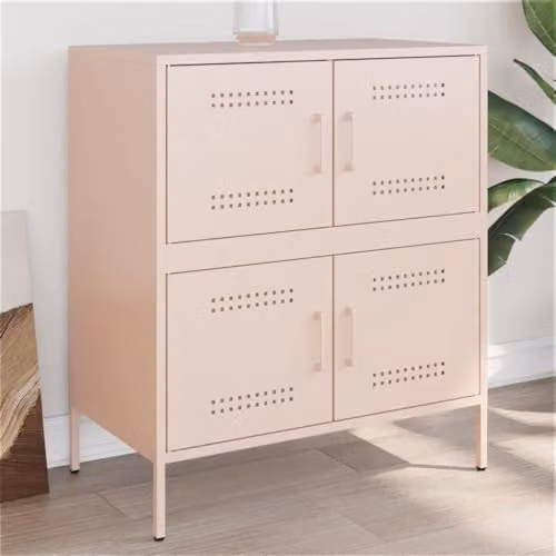 vidaXL Modern Pink Metal Sideboard W/D/H: 68 x 39 x 79 cm – 2
