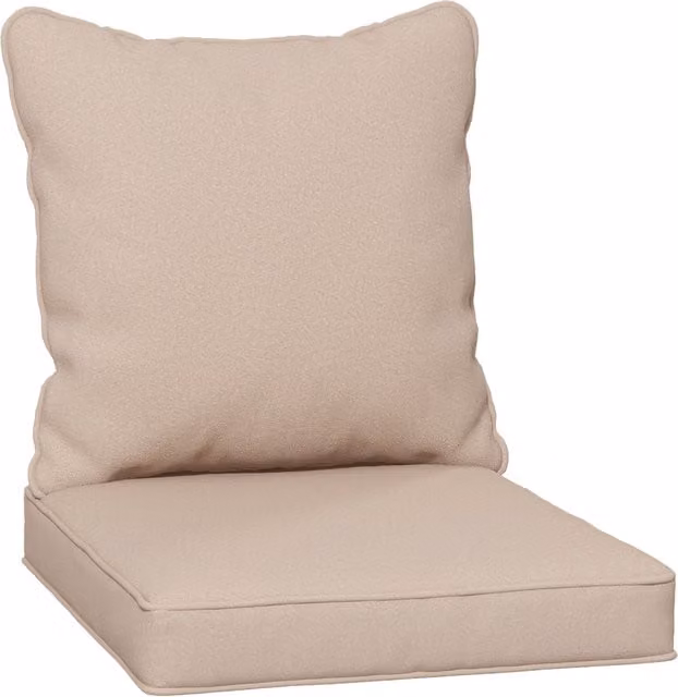 Outsunny Beige Outdoor Rectangular Back and Seat Replacement Cushion Pad
