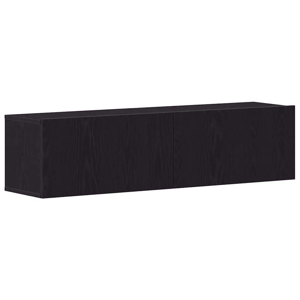 Berkfield Home Modern Black Oak TV Cabinet in Engineered Wood, W/D/H: 120 x 30 x 30.5 cm – 2
