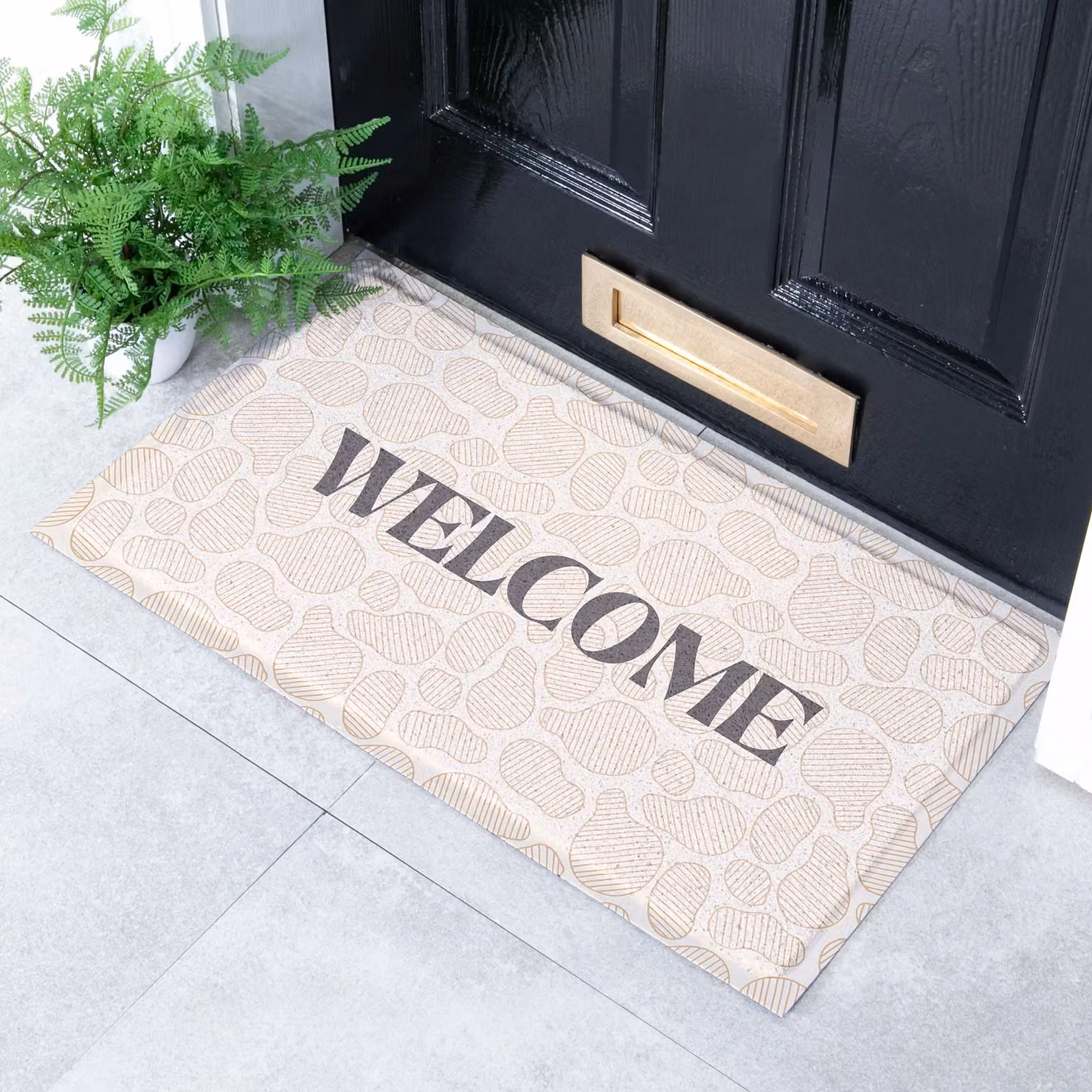 Artsy Mats Pebble Welcome Indoor Outdoor Doormat in Beige, W: 70 cm, D: 40 cm – 2