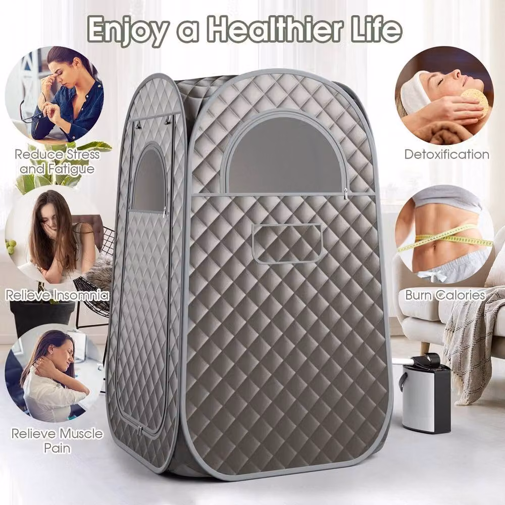 NESTLUNE Portable Full Body Steam Sauna Tent in Grey – 2