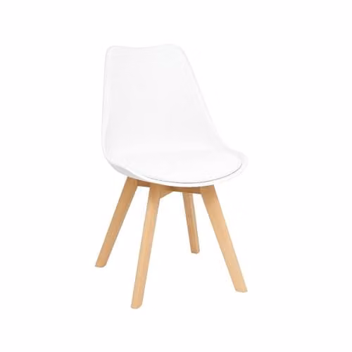 KOSY KOALA Modern Round Dining Set with Clear Glass Table and 4 White Chairs