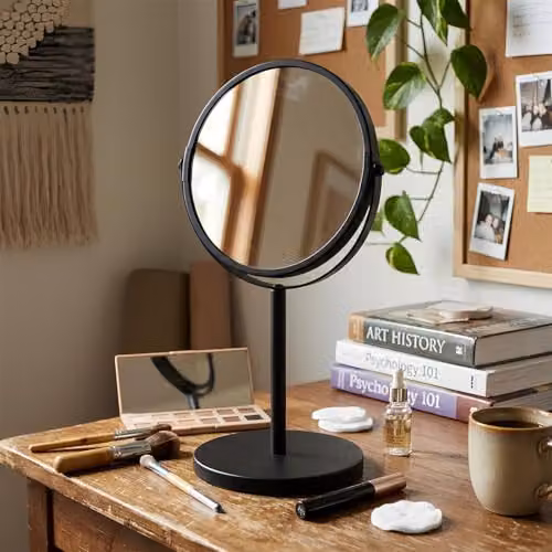 Harbour Housewares Black Metallic Pedestal Magnifying Makeup Mirror, W: 18.5 cm, H: 34.5 cm – 5