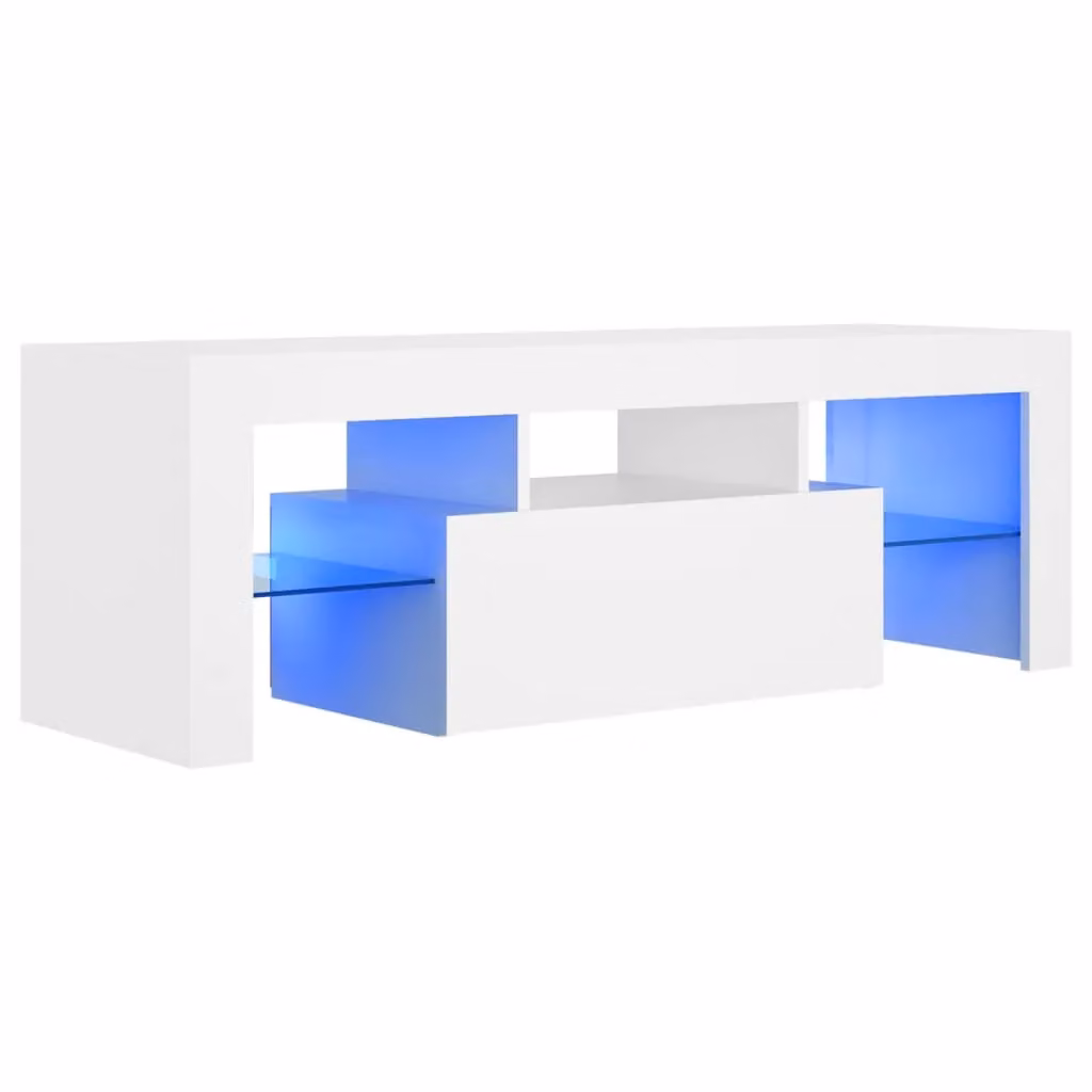 Berkfield Home Modern TV Cabinet with Integrated LED Lights in White, W/D/H: 120 x 35 x 40 cm – 2