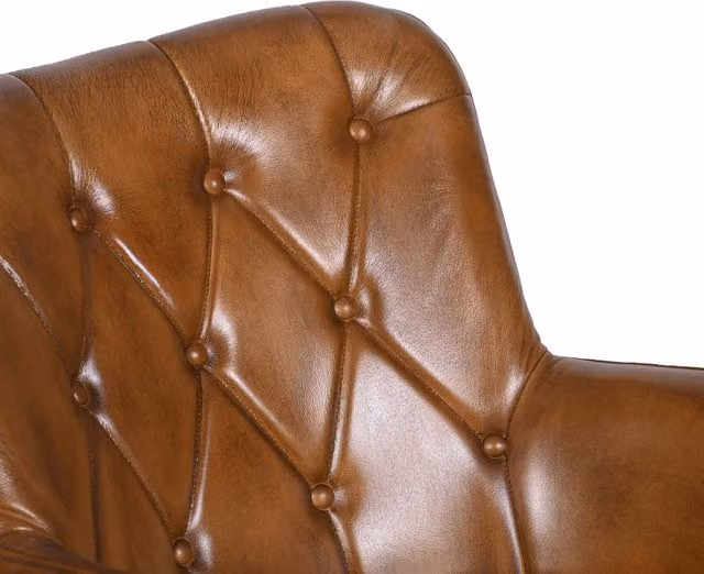 Elm Home and Garden Vintage Brown Leather Armchair