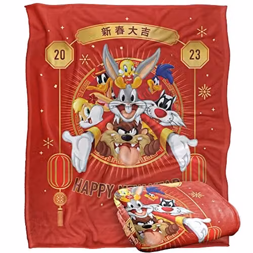 Warner Brothers Looney Tunes Multicolour Fleece Throw Blanket, W/D/H: 152 x 127 cm – 1