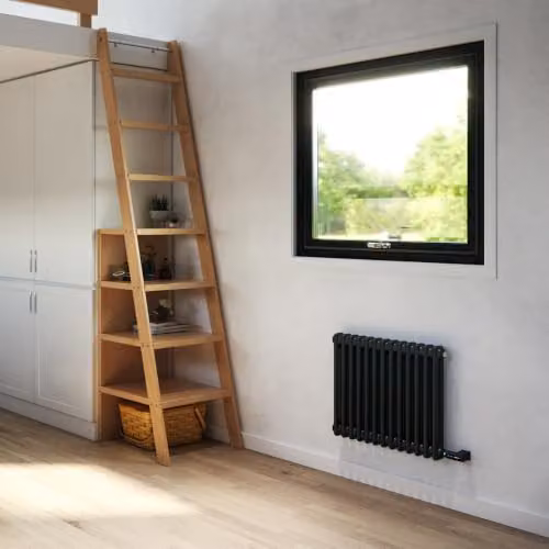 UK Radiators Alpha Black Electric 2 Column Traditional Cast-Iron Style Steel Radiator W: 59.2 cm, H: 50.0 cm – 3