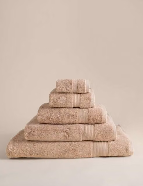M&S Egyptian Cotton Fluffy Quick Drying Towel in Beige