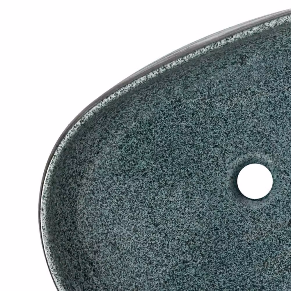 Berkfield Home Oval Ceramic Countertop Basin in Turquoise and Petrol, W/D/H: 59 x 40 x 14 cm – 4