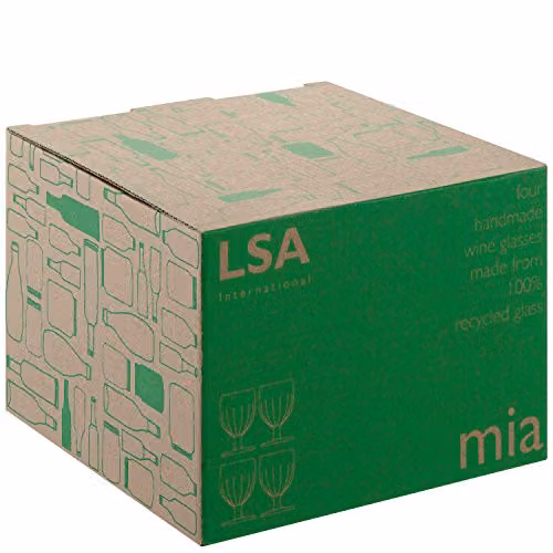 LSA International Mia Wine Glass Set of 4, 350ml, Transparent Recycled Glass – 3
