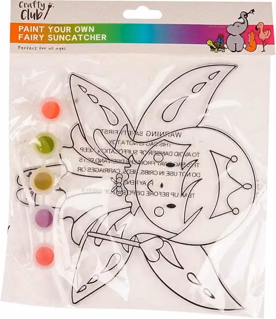 Crafty Club Paint Your Own Transparent Fairy Hanging Suncatcher for Children