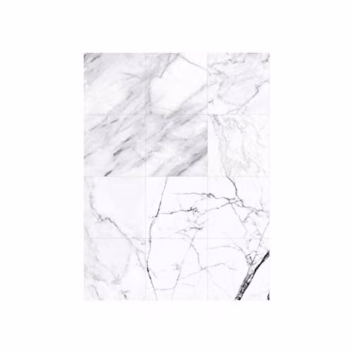 WALPLUS Marble Wall Stickers, White Abstract Square Peel and Stick Removable Wall Decals, 15 x 15 cm