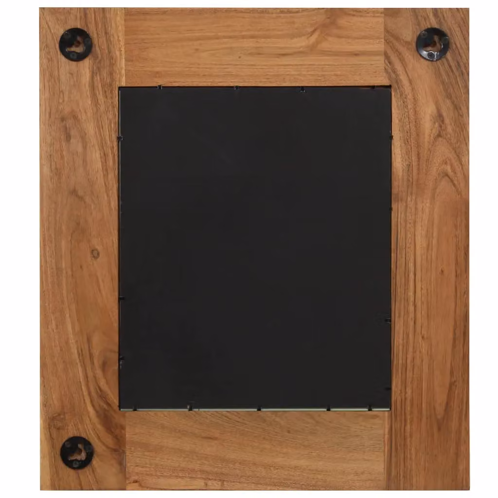 Berkfield Home Vintage Square Solid Acacia Wood Mirror in Brown, W/H: 50 x 50 cm – 3