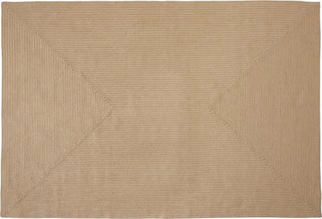 Tectake Round Braided Jute Blend Boho Style Rug in Brown and Beige, Diameter: 230 cm