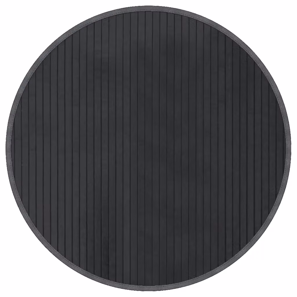 Berkfield Home Round Bamboo Rug in Grey, Diameter: 60 cm – 2