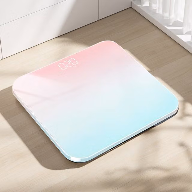 Komore Smart Body Fat Analysis Scale with BMI and Bluetooth App Control, Green and Pink Multicolour