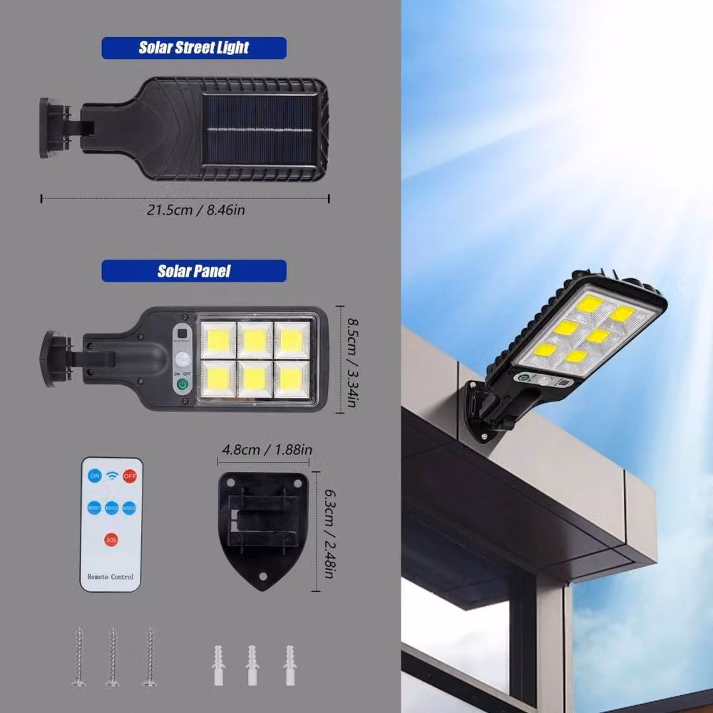 Kelvenix Solar LED Outdoor Wall Light with PIR Motion Sensor and Remote Control, Black – 6