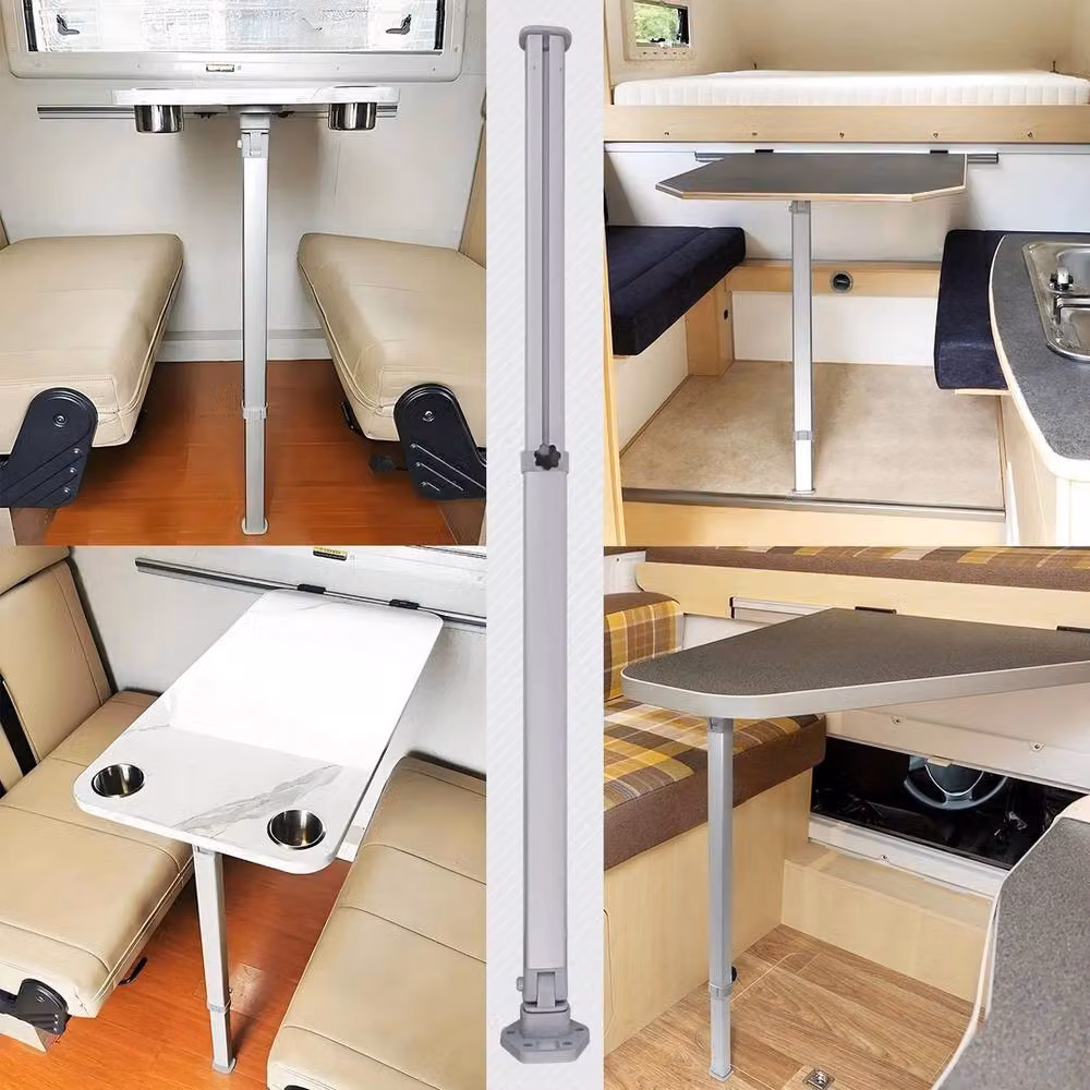 EONLION Grey Aluminium Folding Table with Adjustable Height, W/D/H: 200 x 100 x 54 cm – 2