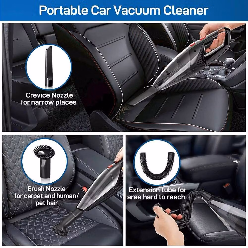 NESTLUNE 120W Handheld Car Vacuum Cleaner in Black, W/D/H: 100 x 15 x 15 cm – 3