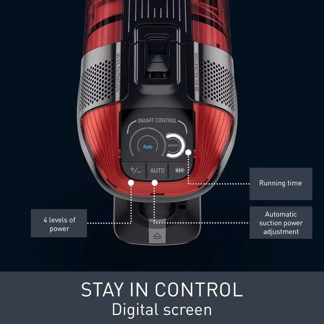 Tefal X-Force Flex 12.60 Car Cordless Bagless Stick Vacuum Cleaner, Black and Red – 4