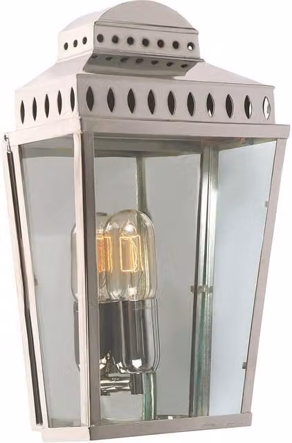 Netlighting Mansion House Grey Outdoor Flush Lantern Light with Polished Nickel Finish, IP44 Rated, E27