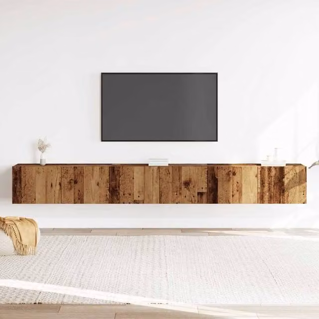 Berkfield Home Classic 3 Piece Wall-Mounted TV Cabinet Set in Brown and Multicolour
