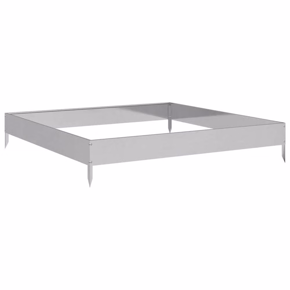 Berkfield Home Garden Raised Bed in Silver Galvanised Steel, W/D/H: 100 x 100 x 18.5 cm – 3