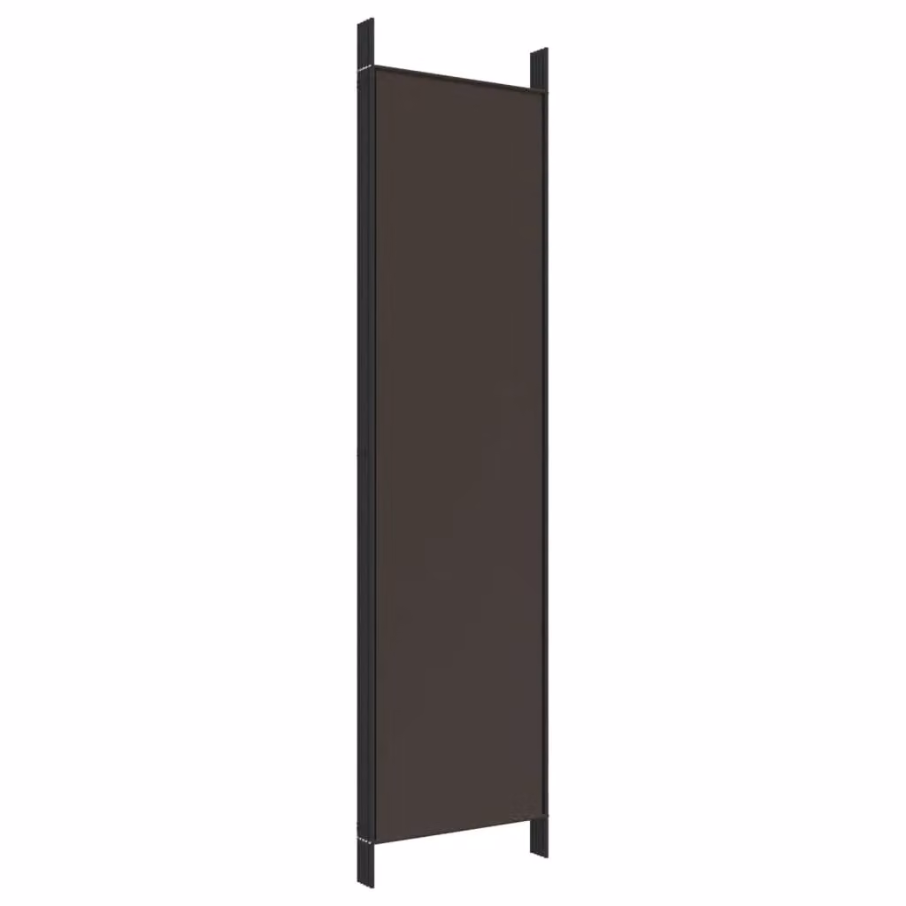 Berkfield Home 5-Panel Fabric Room Divider in Brown, W/H: 250 x 200 cm – 4