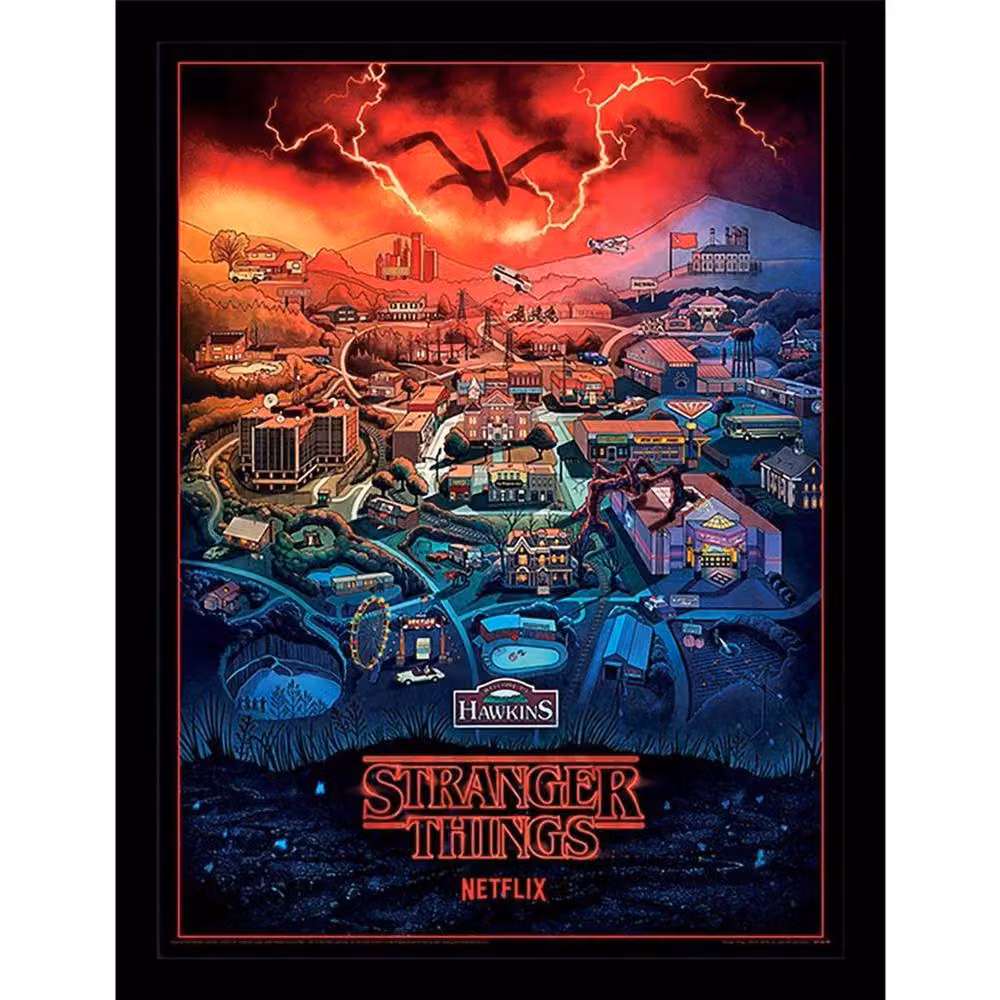 Netflix Hawkins Town Multicolour Framed Paper Poster – 2