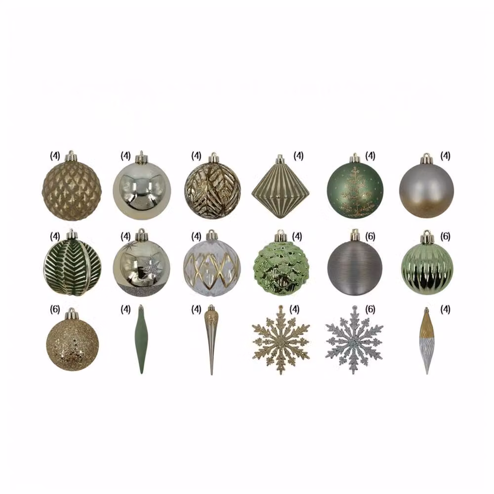 Garden Greatness 80 Pack Gold Shatter Resistant Plastic Christmas Baubles – 2