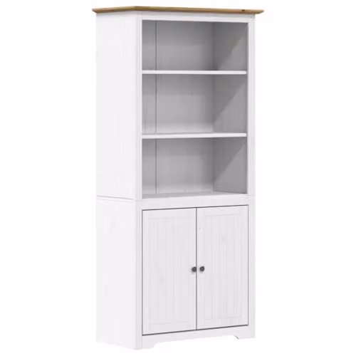 vidaXL BODO Bookcase in White and Brown, Solid Pine Wood, W/D/H: 80 x 40 x 172 cm – 1