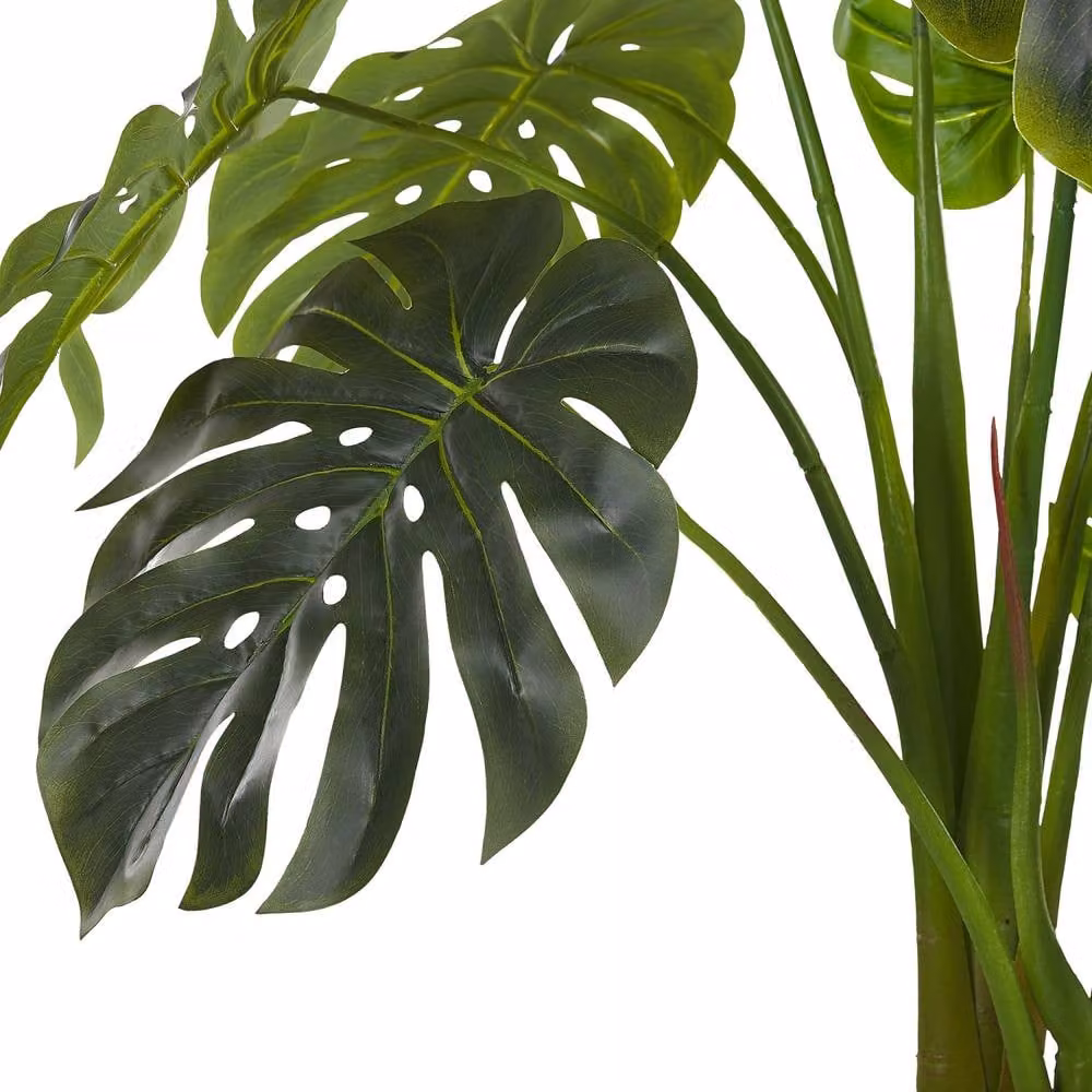 Wyld and Coco 113 cm Green Artificial Monstera Plant in a Concrete Pot – 4
