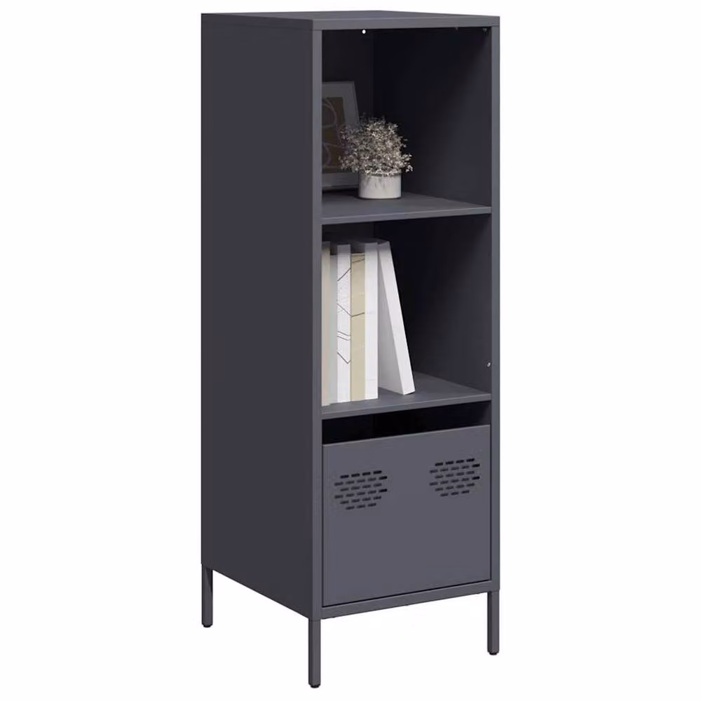Berkfield Home Anthracite Highboard in Dark Grey Metal, W: 35 cm, D: 39 cm, H: 103.5 cm – 2