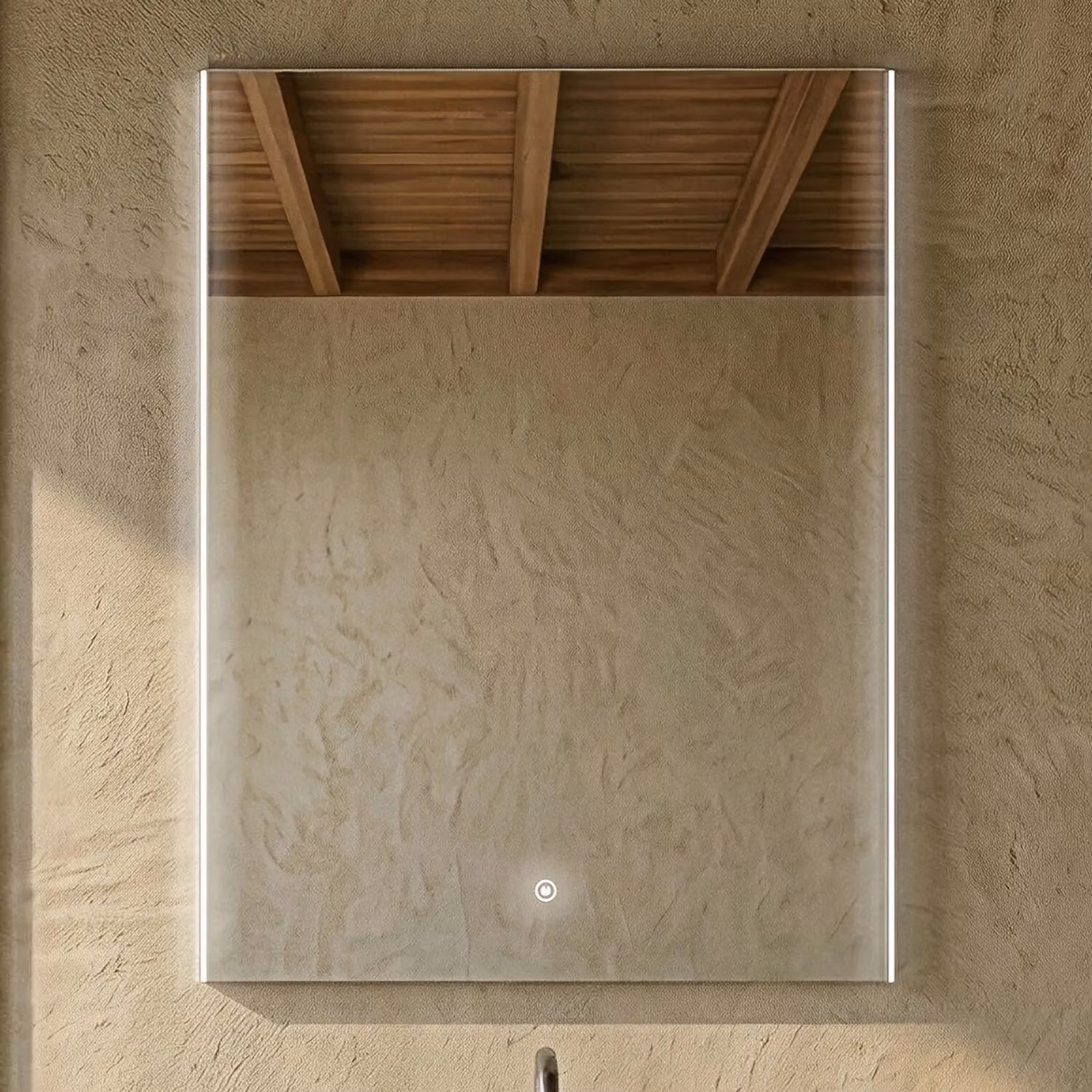 Balterley Rectangular LED Touch Sensor Mirror with Demister, Silver, W: 80 cm, H: 60 cm – 3