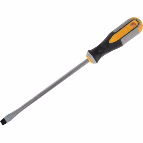 Roughneck Slotted Flared Screwdriver, Yellow and Multicolour, 200 mm