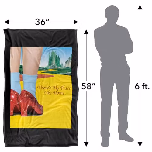 LOGOVISION The Wizard Of Oz There'S No Place Like Home Poster Super Soft Fleece Throw Blanket, Multicolour, W: 91 cm, D: 147 cm – 4