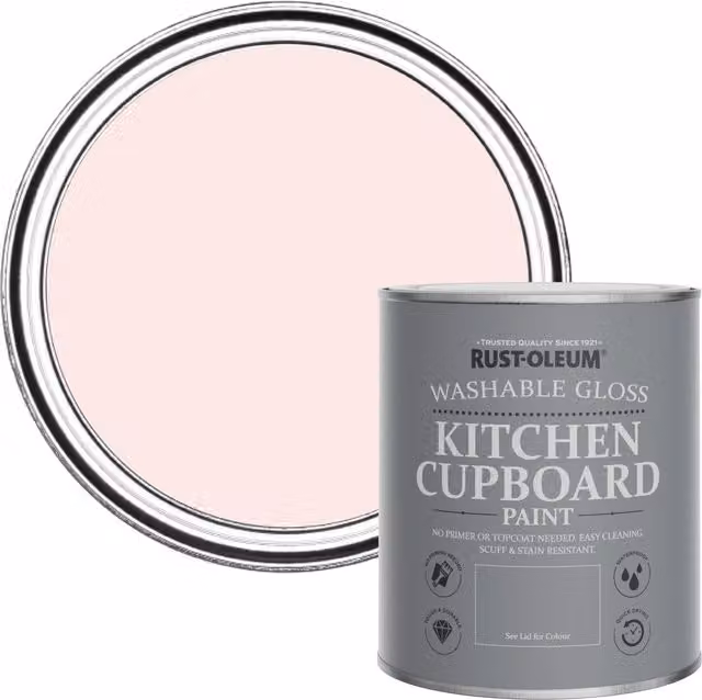 Rust-Oleum Kitchen Cupboard Paint in Gloss Finish, Pink, 0.75 l