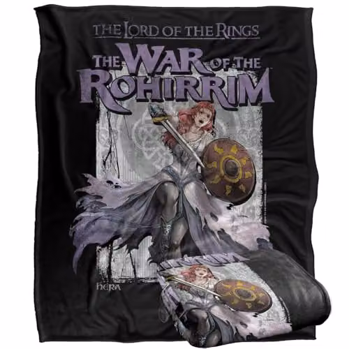 LOGOVISION Lord of the Rings War of the Rohirrim Hera Homage Super Soft Silky Touch Fleece Throw Blanket, Multicolour, W: 152 cm, D: 127 cm